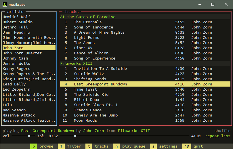 Musikcube - Um Ótimo Reprodutor de Músicas no Terminal para Linux, macOS e Windows