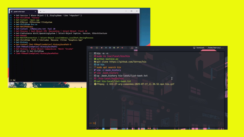 Veja o histórico do Terminal de forma interativa