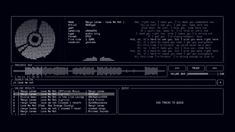 🔳 Feito com C++ Mousiki: Um Reprodutor de Áudio para o Terminal