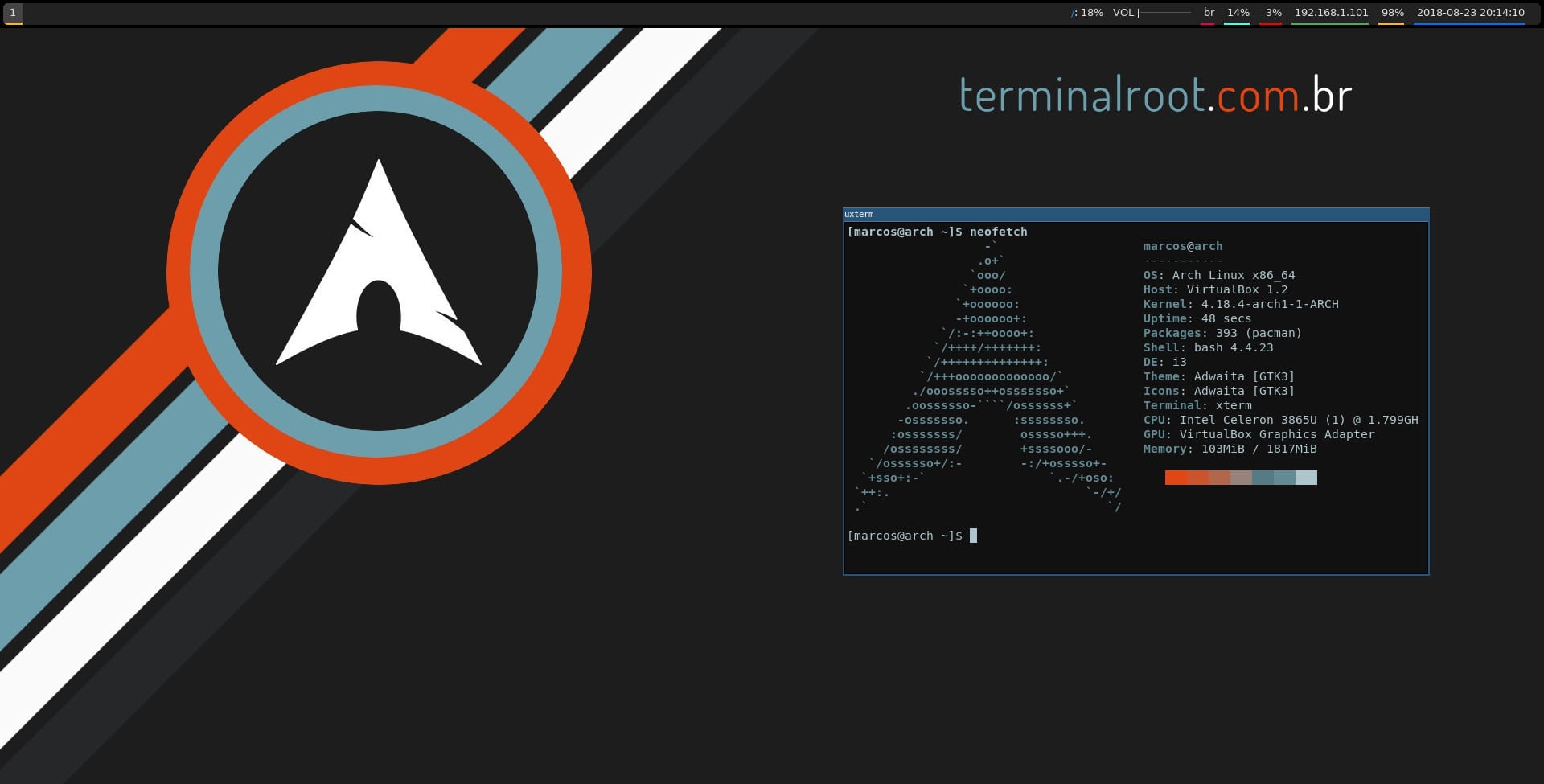 Pos Install Arch Linux + i3 + Polybar + Pywal