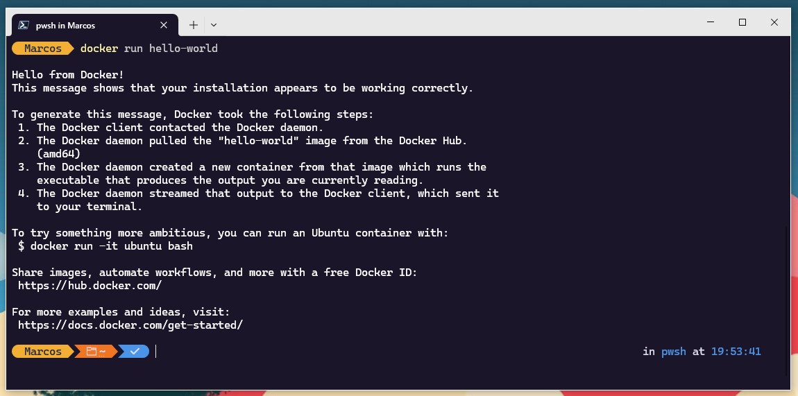 Docker run hello-world