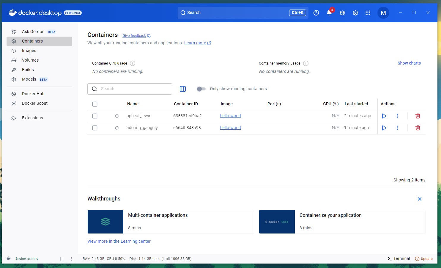 Docker desktop 01