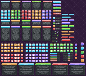 Kit de gui do modelo de jogo de botão de menu. botão interface para criar  jogos e aplicativos para web e celular