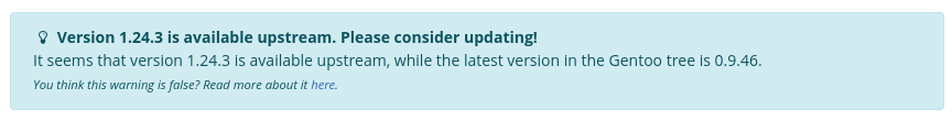 A versão 1.24.3 está disponível no upstream. Por favor, considere atualizar!