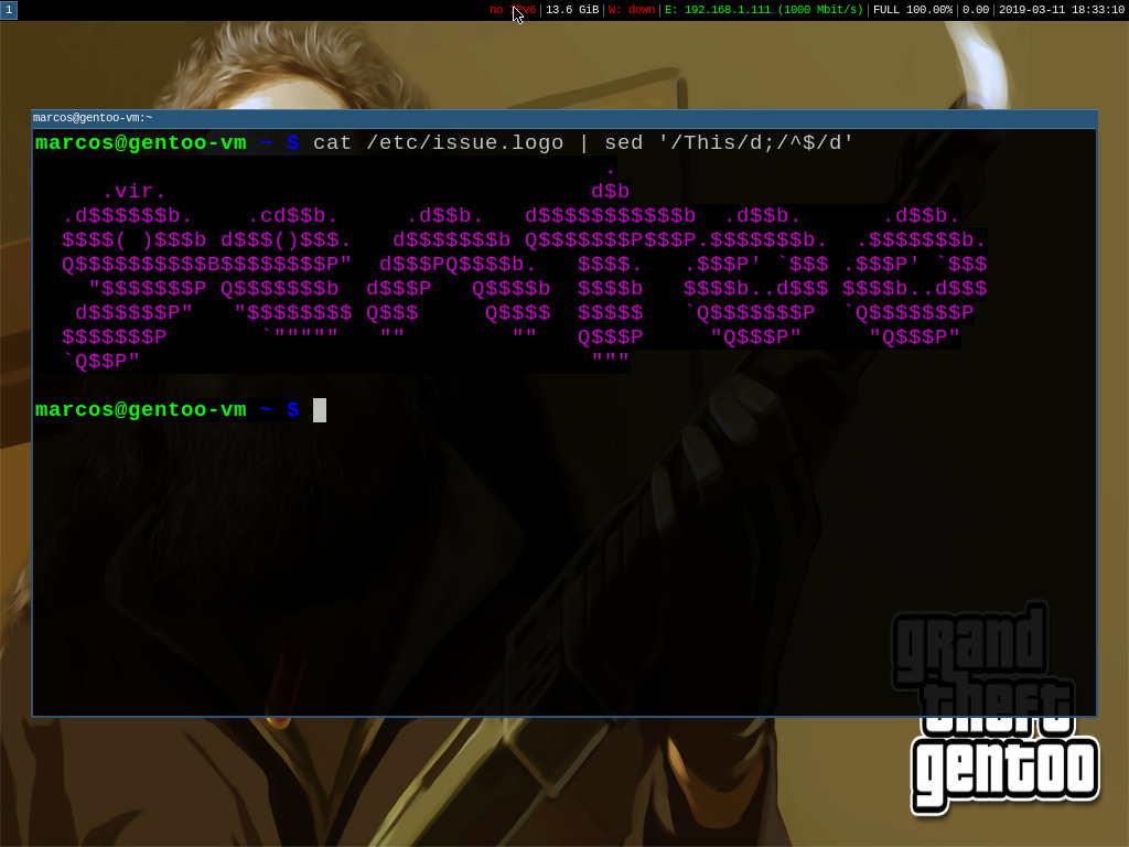 Gentoo i3 Ly Screenshot