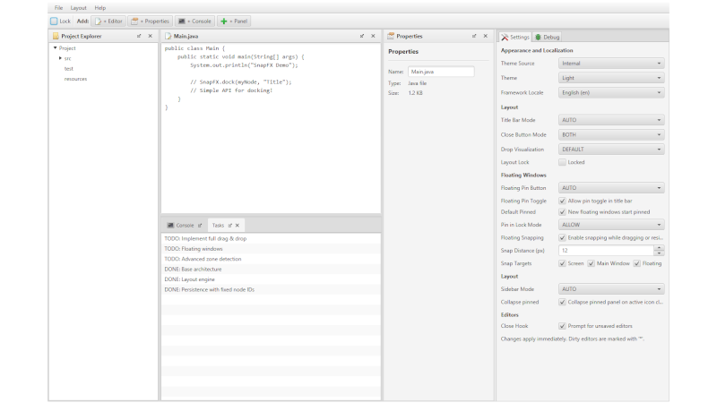 Conheça esse docking moderno para JavaFX