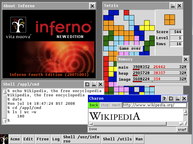 Screenshot of Inferno 4th Edition running on Windows Vista.