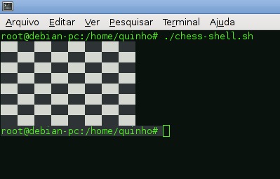 Criando um tabuleiro de xadrez com Shell Script