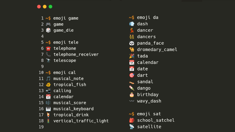 Obtenha Emojis via Linha de Comando