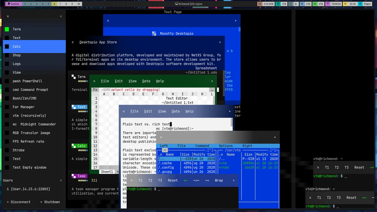 Conheça o Monotty Desktopio - Um ambiente desktop no seu Terminal