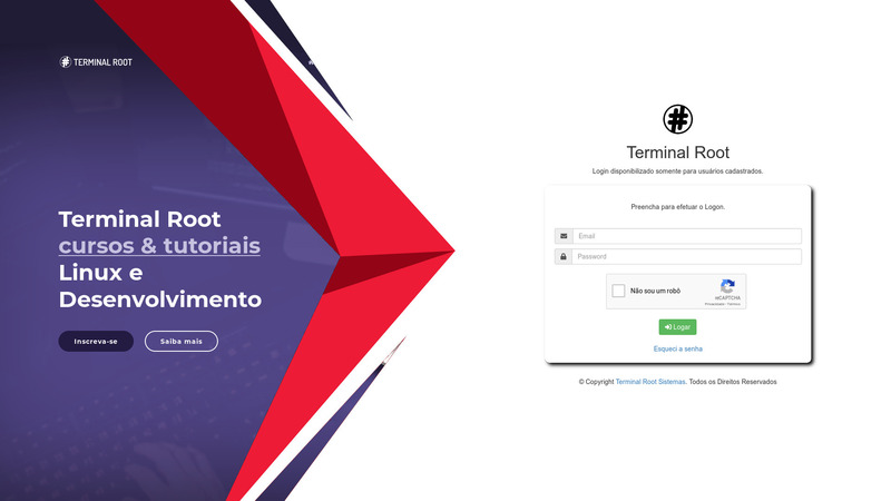 Novo Portal de Cursos e Site Terminal Root